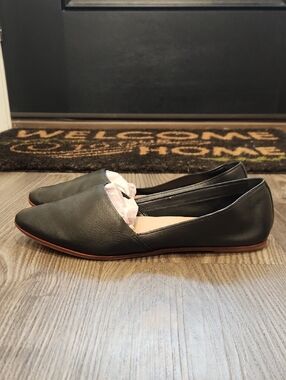 Aldo Women's Black Genuine Leather Slip-On Flats